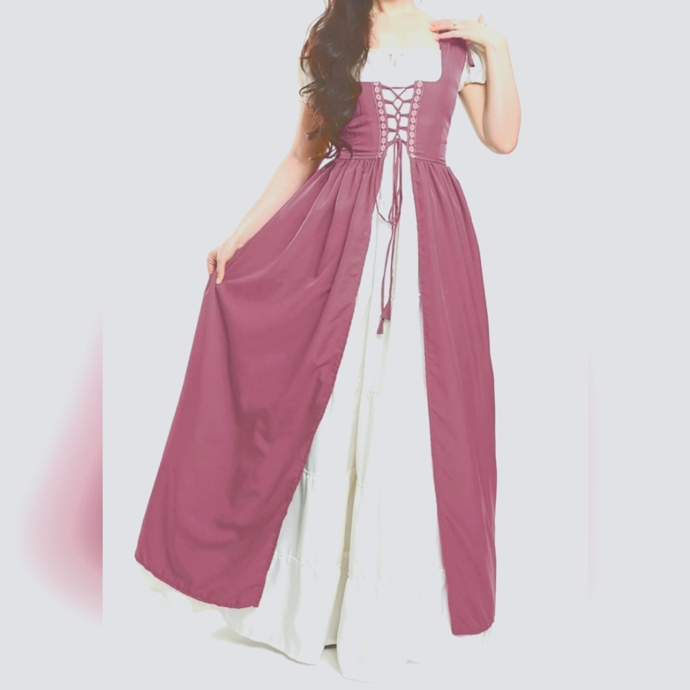 Reminisce Renaissance Rose Pink Over Dress and Chemise Set Size 2X/3X NWT